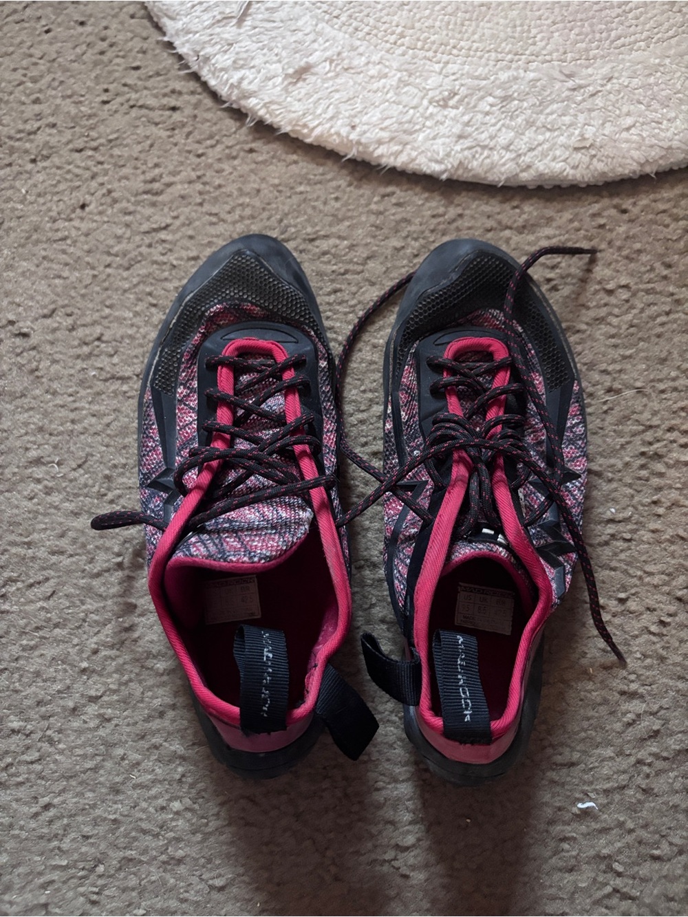 Women’s Black and Pink Athletic Running Shoes